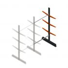 Leichtes Kragarmregal doppelseitig 2500x1250x500 mm (hxbxt) 3 Ebenen Anbauregal