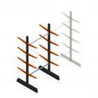 Leichtes Kragarmregal doppelseitig 2500x1250x500 mm (hxbxt) 4 Ebenen Anfangsregal