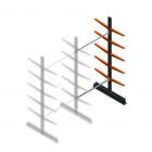 Leichte Kragarmregal doppelseitig 2500x1250x500 mm (hxbxt) 5 Ebenen Anbauregal