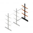 Leichtes Kragarmregal beidseitig 2500x1500x500 mm (hxbxt) 3 Ebenen Anbauregal