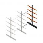 Leichtes Kragarmregal doppelseitig 2500x1500x600 mm (hxbxt) 4 Ebenen Anbauregal