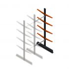 Leichte Kragarmregal doppelseitig 2500x750x500 mm (hxbxt) 4 Ebenen Anbauregal