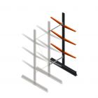 Leichtes Kragarmregal doppelseitig 2500x750x600 mm (hxbxt) 3 Ebenen Anbauregal