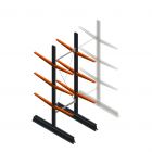 Leichtes Kragarmregal doppelseitig 2500x750x600 mm (hxbxt) 3 Ebenen Anfangsregal