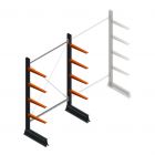 Leichtes Kragarmregal einseitig 2000x1250x500 mm (hxbxt) 4 Ebenen Anfangsregal