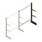 Leichte Kragarmregal einseitig 2000x1500x500 mm (hxbxt) 2 Ebenen Anbauregal