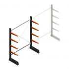 Leichtes Kragarmregal einseitig 2000x1500x500 mm (hxbxt) 4 Ebenen Anfangsregal