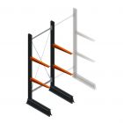 Leichte Kragarmregal einseitig 2000x750x600 mm (hxbxt) 2 Ebenen Anfangsregal