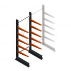 Leichtes Kragarmregal einseitig 2000x750x600 mm (hxbxt) 5 Ebenen Anfangsregal