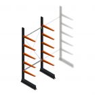 Leichtes einseitiges Kragarmregal 2500x1000x600 mm (hxbxt) 5 Ebenen Anfangsregal