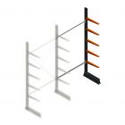 Leichte Kragarmregal einseitig 2500x1250x500 mm (hxbxt) 5 Ebenen Anbauregal