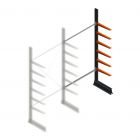 Leichte Kragarmregal einseitig 2500x1250x500 mm (hxbxt) 6 Ebenen Anbauregal