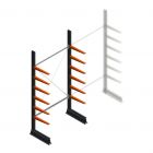 Leichtes Kragarmregal einseitig 2500x1250x500 mm (hxbxt) 6 Ebenen Anfangsregal