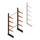 Leichtes Kragarmregal einseitig 2500x1250x600 mm (hxbxt) 4 Ebenen Anfangsregal