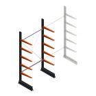 Leichtes Kragarmregal einseitig 2500x1250x600 mm (hxbxt) 5 Ebenen Anfangsregal