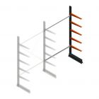 Leichtes einseitiges Kragarmregal 2500x1500x600 mm (hxbxt) 5 Ebenen Anbauregal