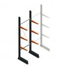 Leichte Kragarmregal einseitig 2500x750x500 mm (hxbxt) 3 Ebenen Anfangsregal