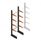 Leichtes Kragarmregal einseitig 2500x750x500 mm (hxbxt) 4 Ebenen Anfangsregal