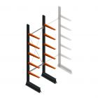 Leichtes Kragarmregal einseitig 2500x750x500 mm (hxbxt) 5 Ebenen Anfangsregal