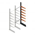 Leichte Kragarmregal einseitig 2500x750x600 mm (hxbxt) 6 Ebenen Anbauregal