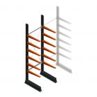 Leichtes Kragarmregal einseitig 2500x750x600 mm (hxbxt) 6 Ebenen Anfangsregal