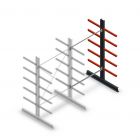 Medium Kragarmregal doppelseitig 2500x1500x600 mm (hxbxt) 5 Ebenen Anbauregal