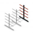 Medium Kragarmregal doppelseitig 2500x1500x800 mm (hxbxt) 4 Ebenen Anbauregal