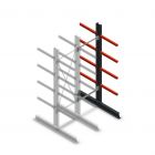 Medium Kragarmregal beidseitig 2500x750x600 mm (hxbxt) 4 Ebenen Anbauregal