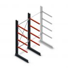 Medium Kragarmregal einseitig 2500x1000x800 mm (hxbxt) 4 Ebenen Anfangsregal