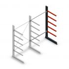 Medium Kragarmregal einseitig 2500x1500x800 mm (hxbxt) 5 Ebenen Anbauregal