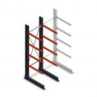 Medium Kragarmregal einseitig 2500x750x800 mm (hxbxt) 4 Ebenen Anfangsregal