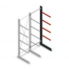 Medium Kragarmregal einseitig 3000x1000x800 mm (hxbxt) 4 Ebenen Anbauregal