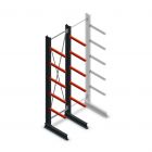 Medium Kragarmregal einseitig 3000x750x600 mm (hxbxt) 5 Ebenen Anfangsregal