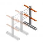 Medium Kragarmregal IT doppelseitig 1990x1000x600 mm (hxbxt) 2 Ebenen Anbauregal