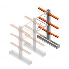 Medium Kragarmregal IT doppelseitig 1990x1000x600 mm (hxbxt) 3 Ebenen Anbauregal