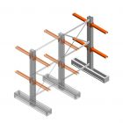 Medium Kragarmregal IT doppelseitig 1990x1200x600 mm (hxbxt) 2 Ebenen Anbauregal