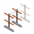 Medium Kragarmregal IT doppelseitig 1990x1200x600 mm (hxbxt) 2 Ebenen Anfangsregal