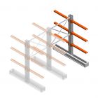 Medium Kragarmregal IT doppelseitig 1990x1200x800 mm (hxbxt) 3 Ebenen Anbauregal