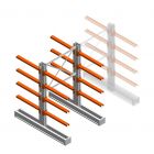 Medium Kragarmregal IT doppelseitig 1990x1200x800 mm (hxbxt) 4 Ebenen Anfangsregal