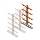 Medium Kragarmregal IT doppelseitig 2455x1000x600 mm (hxbxt) 4 Ebenen Anbauregal