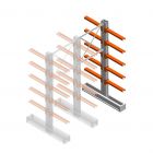 Medium Kragarmregal IT doppelseitig 2455x1000x600 mm (hxbxt) 5 Ebenen Anbauregal