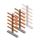 Medium Kragarmregal IT beidseitig 2455x1000x600 mm (hxbxt) 5 Ebenen Anfangsregal