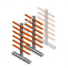 Medium Kragarmregal IT doppelseitig 2455x1000x600 mm (hxbxt) 6 Ebenen Anfangsregal