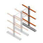 Medium Kragarmregal IT doppelseitig 2455x1000x800 mm (hxbxt) 3 Ebenen Anbauregal