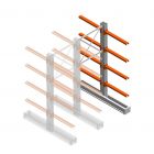 Mittleres Kragarmregal IT zweiseitig 2455x1000x800 mm (hxbxt) 4 Ebenen Anbauregal