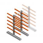 Medium Kragarmregal IT doppelseitig 2455x1000x800 mm (hxbxt) 5 Ebenen Anfangsregal