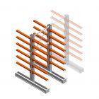 Medium Kragarmregal IT doppelseitig 2455x1000x800 mm (hxbxt) 6 Ebenen Anfangsregal