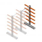 Medium Kragarmregal IT doppelseitig 2455x1200x600 mm (hxbxt) 5 Ebenen Anbauregal