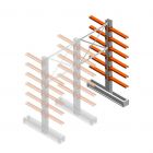 Medium Kragarmregal IT doppelseitig 2455x1200x600 mm (hxbxt) 6 Ebenen Anbauregal