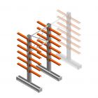 Medium Kragarmregal IT doppelseitig 2455x1200x600 mm (hxbxt) 6 Ebenen Anfangsregal